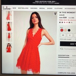 Lulus Red Lace Dress In This Moment